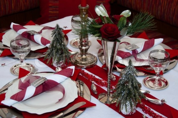 Decoración típica mesa navidad